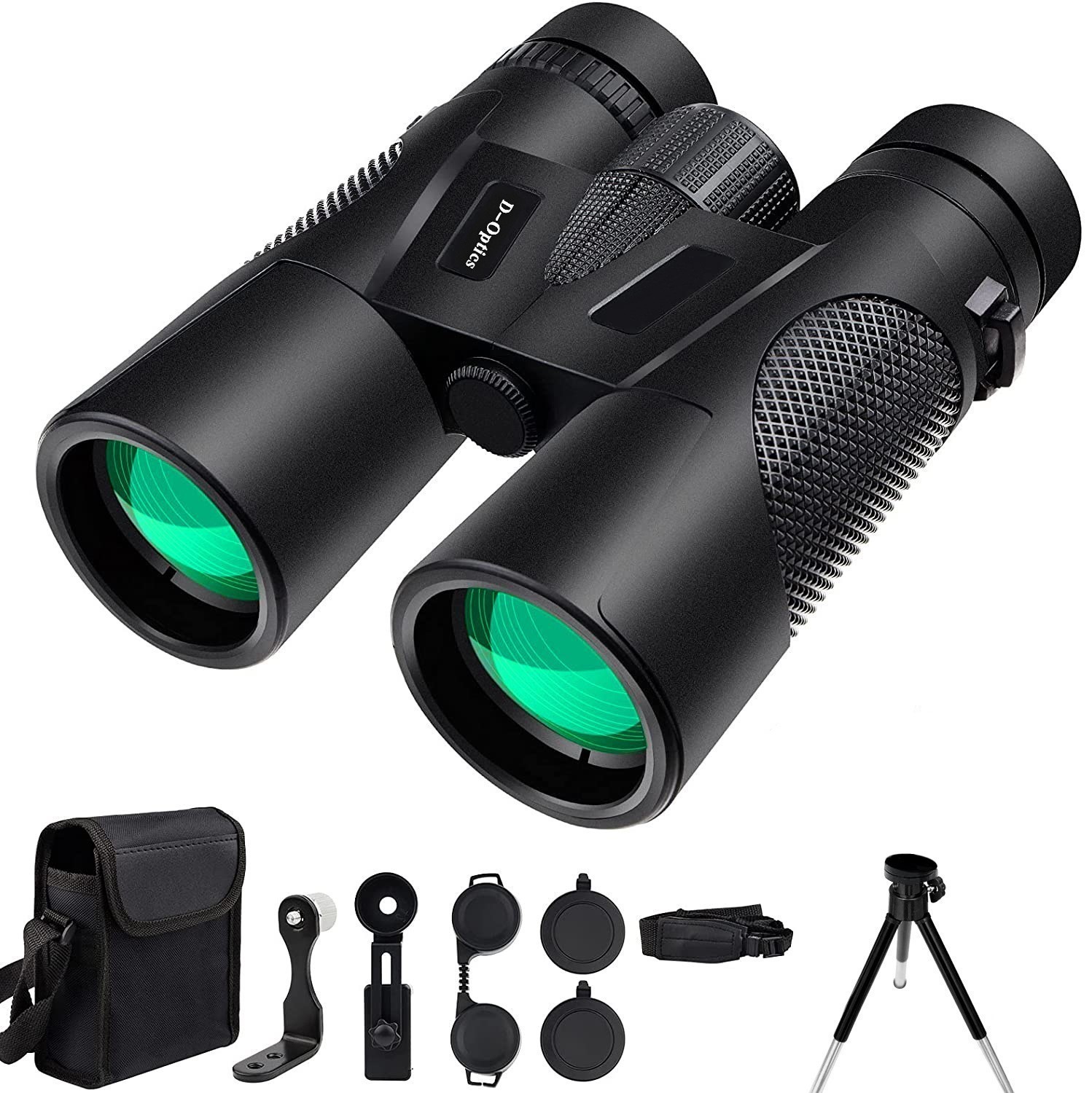Binoclu D-Optics 12x42 HD cu trepied și adaptor telefon