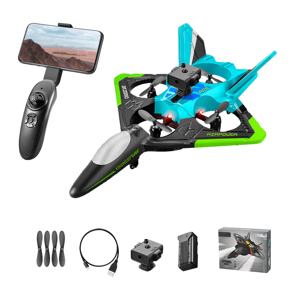 Avion RC LEBLOU V31 cu cameră Full HD, verde