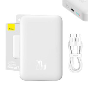 Powerbank magnetic Baseus Magnetic Mini, 10000mAh, 20W, alb