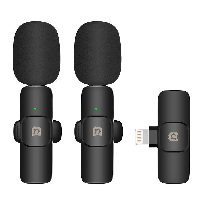 Microfon lavalier wireless PULUZ PU3150B pentru iPhone Lightning