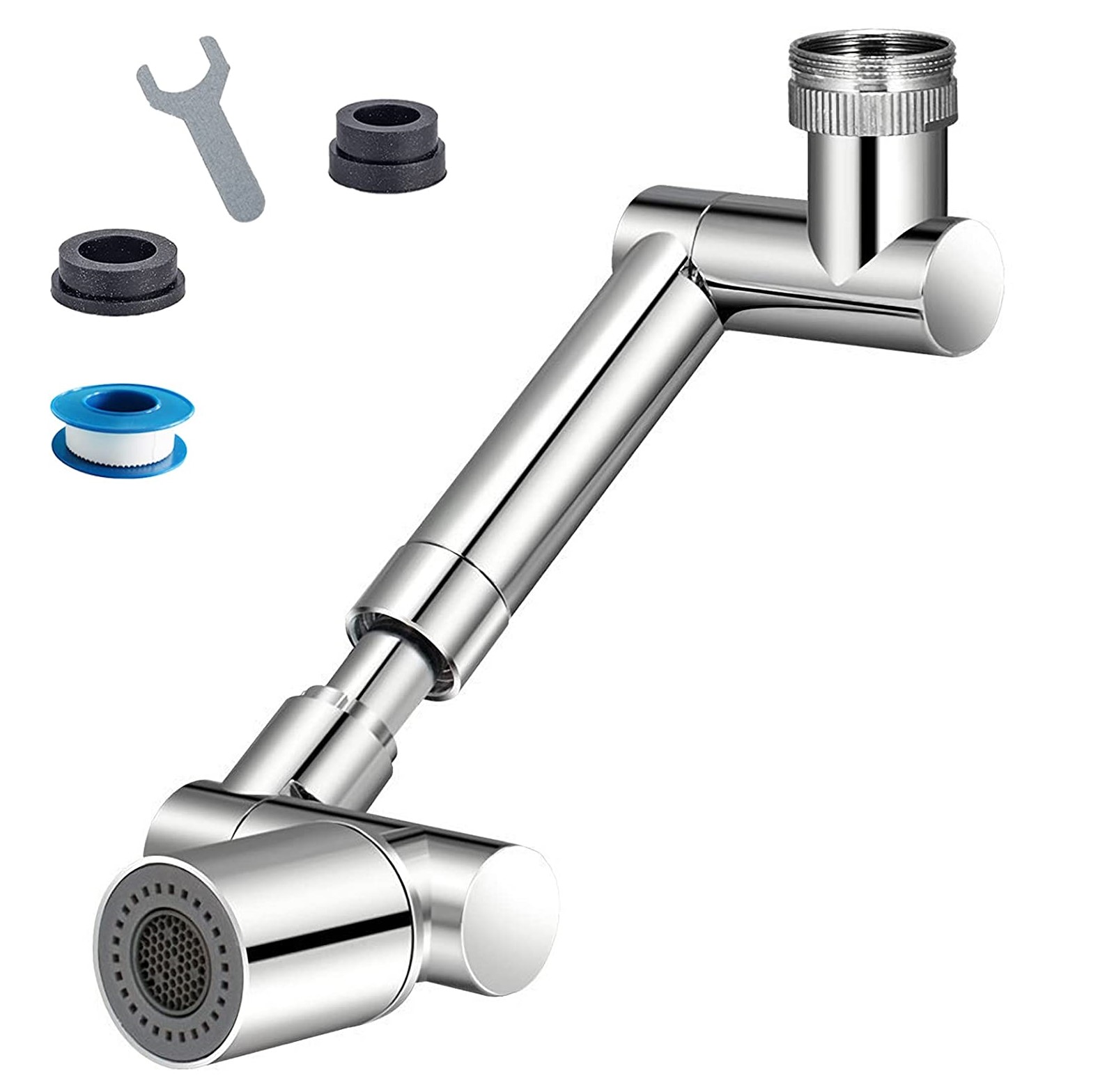 Adaptor robinet LEBLOU extensibil 1440°, argintiu