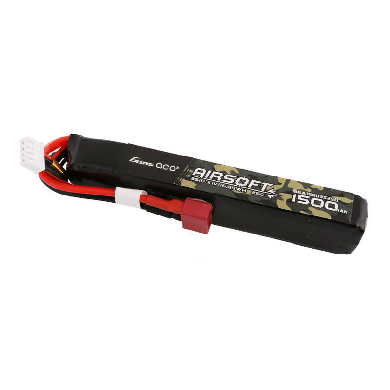 Baterie LiPo Gens ace 25C pentru airsoft/RC, 1500mAh, 11.1V, T Plug