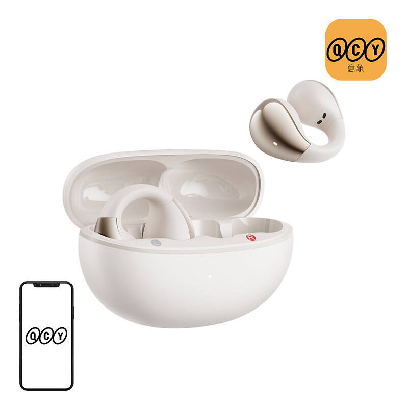 Căști wireless open-ear QCY Crossky Clip C30, Bluetooth 5.4, albe
