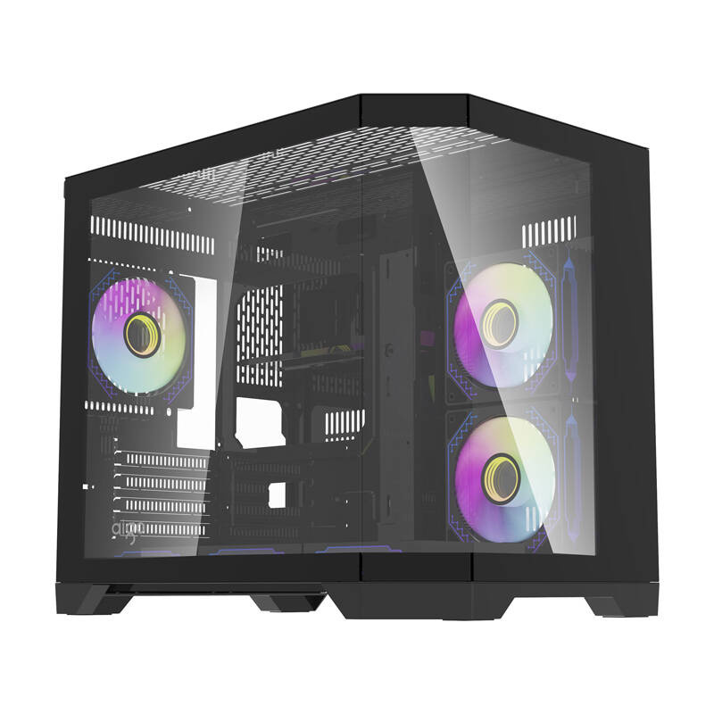 Carcasă PC Darkflash FT418, 6 ventilatoare ARGB, neagră