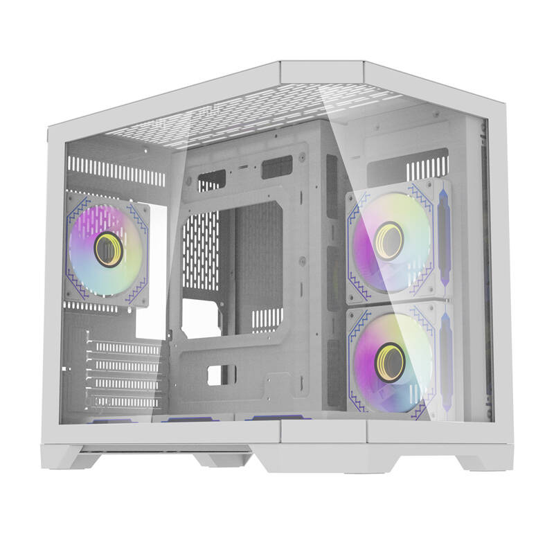 Carcasă PC Darkflash FT418, 6 ventilatoare ARGB, albă