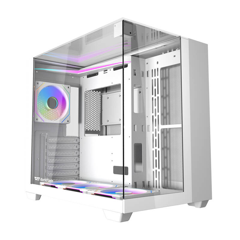 Carcasă PC Darkflash TH285, 4 ventilatoare, albă