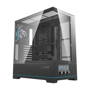 Carcasă PC Darkflash DY451L PRO, ATX, display, ventilator, neagră