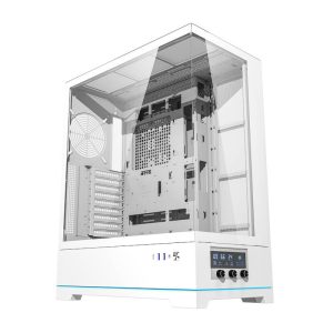 Carcasă PC Darkflash DY451L, ATX, fără ventilator, albă