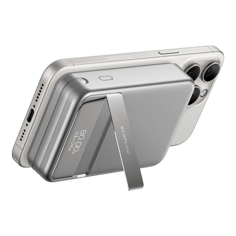 Powerbank magnetic EcoFlow RAPID, 10000mAh, Qi2 15W, argintiu