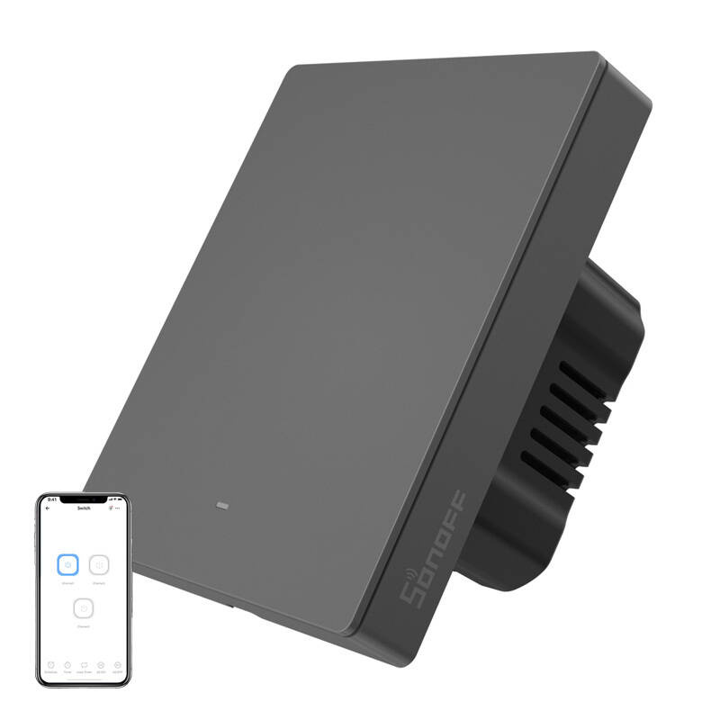 Întrerupător smart SONOFF M5-1C-80, Wi-Fi, 1 canal, grafit