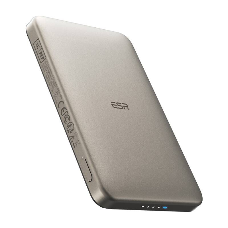 Powerbank magnetic ESR Qi2 MagSlim, 5000mAh, 15W, nisip