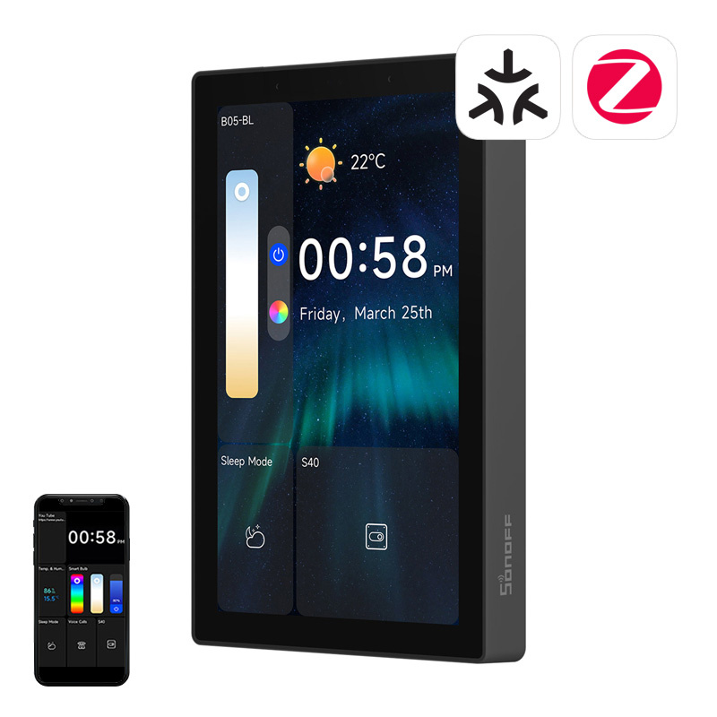 Panou control inteligent SONOFF NSPanel Pro 120, Matter, ZigBee, negru