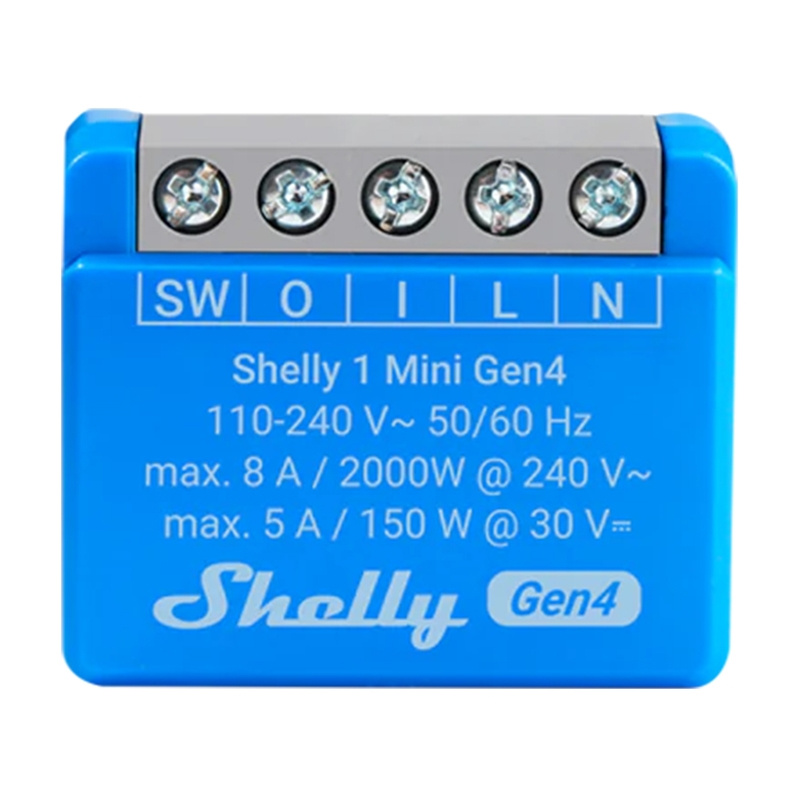 Shelly 1 Mini Gen4, Releu smart, Zigbee / Matter