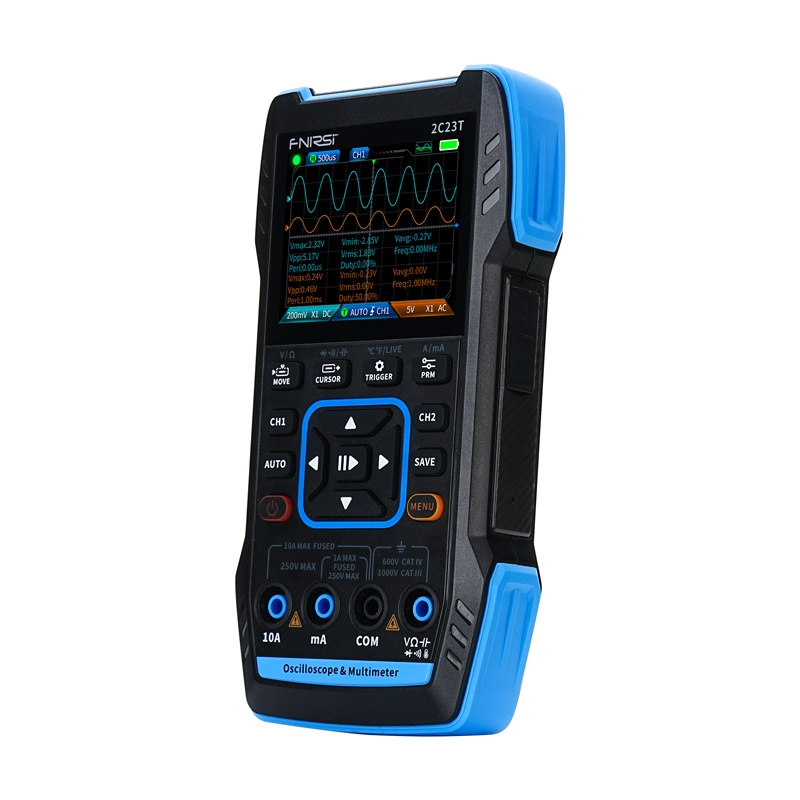 Osciloscop portabil FNIRSI 2C23T, generator semnal și multimetru