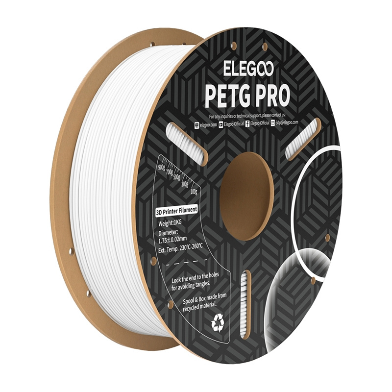 Filament 3D ELEGOO PETG Pro, 1.75 mm, 1 kg, alb