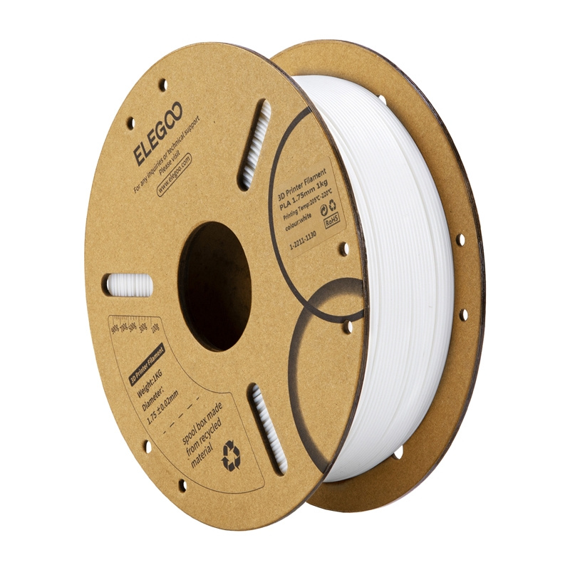 Filament 3D ELEGOO PLA, 1.75 mm, 1 kg, alb