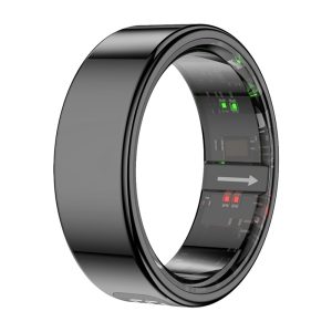 Inel smart COLMI R12, mărime 11 / 20,8 mm, ecran LED, monitorizare sănătate și control prin gesturi, negru