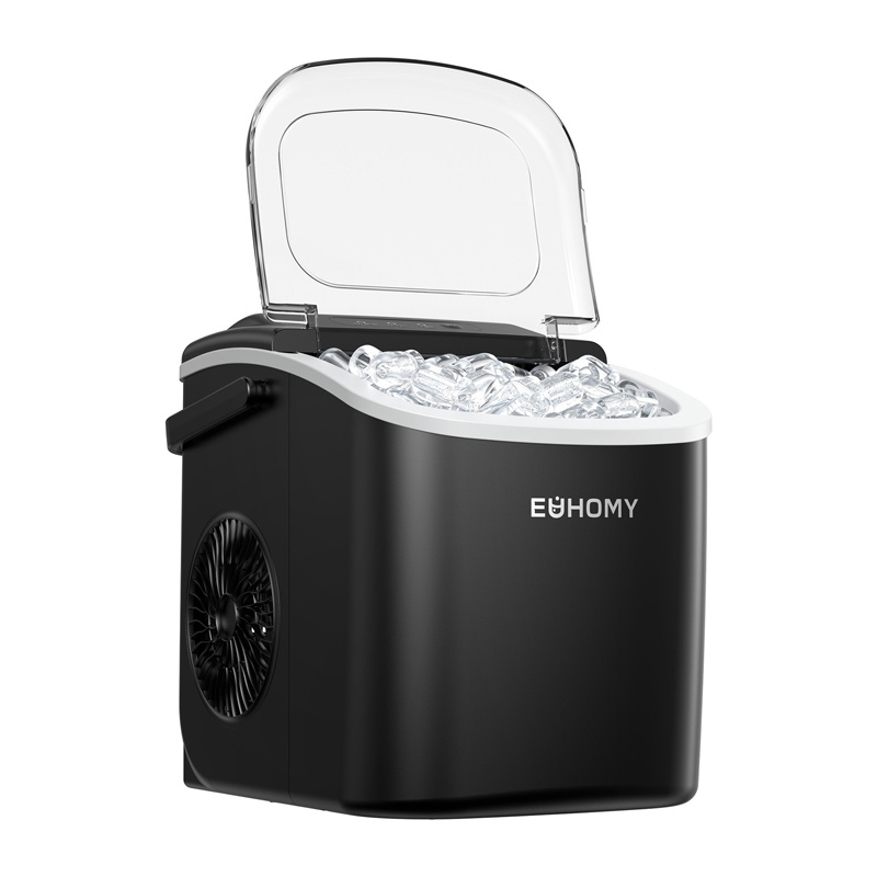 Mașină de făcut cuburi de gheață Euhomy IM001, 12 kg/zi, 1,2 L, negru