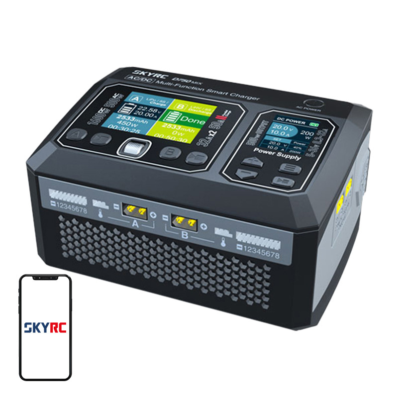 Încărcător SkyRC D750 MIX cu două canale, AC/DC