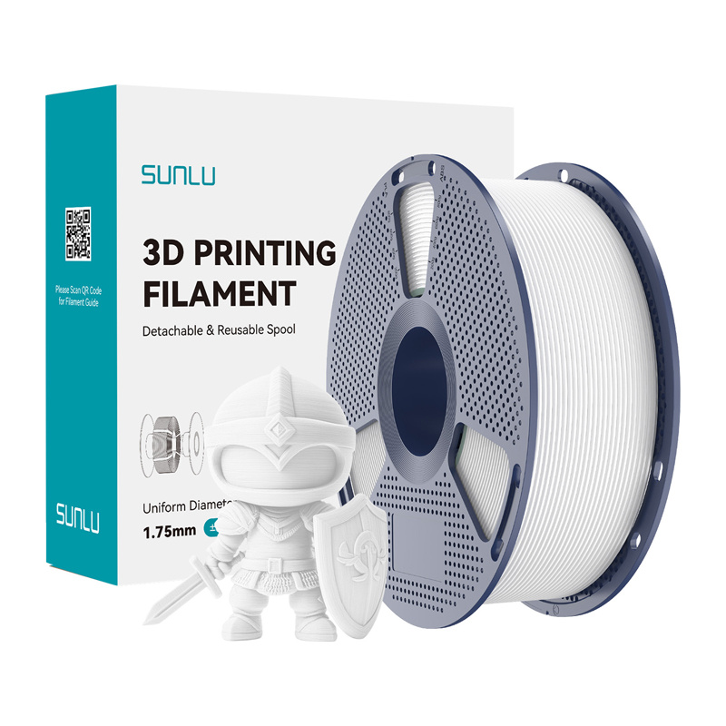 Filament 3D SUNLU PLA+, 1.75 mm, 1 kg, alb