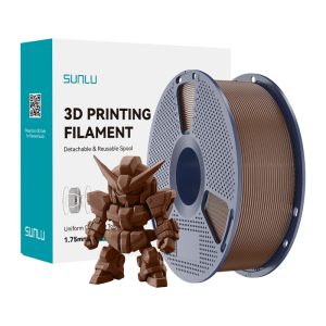 Filament 3D SUNLU PLA+ 2.0, 1.75 mm, 1 kg, maro cafea