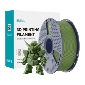 Filament 3D SUNLU PLA+ 2.0, 1.75 mm, 1 kg, măslin