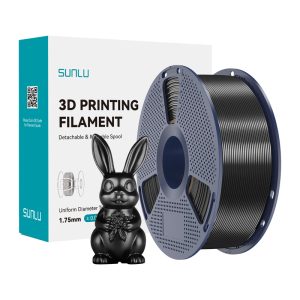 Filament 3D SUNLU PLA+ Silk, negru, finisaj mătăsos