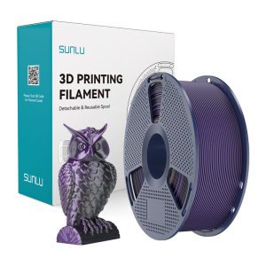 Filament 3D SUNLU PLA+ Silk, dual color, negru și violet