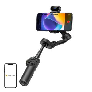 Gimbal smartphone AOCHUAN X2 cu senzor AI, braț extensibil 20 cm și stabilizare 3 axe, negru