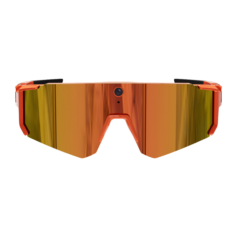 Ochelari smart sport COLMI V06 AI cu cameră 2K, Bluetooth și Wi-Fi, portocalii