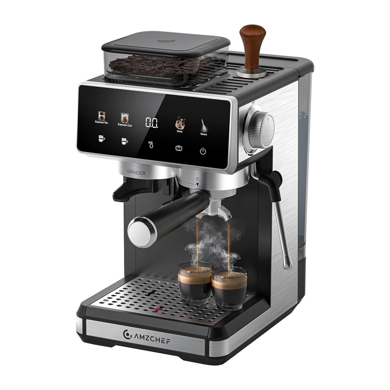 Espressor AMZCHEF CE-CM5560-SV, argintiu