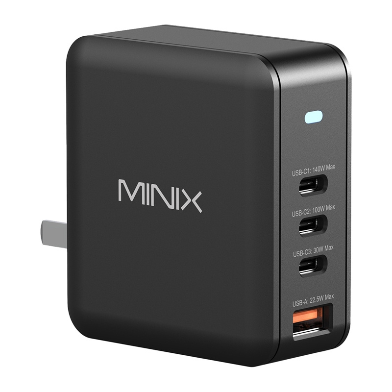 Încărcător GaN Minix P165, 165 W, 3x USB-C și 1x USB-A
